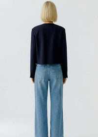Oui - Collarless Scuba Jacket