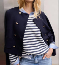 Oui - Collarless Scuba Jacket