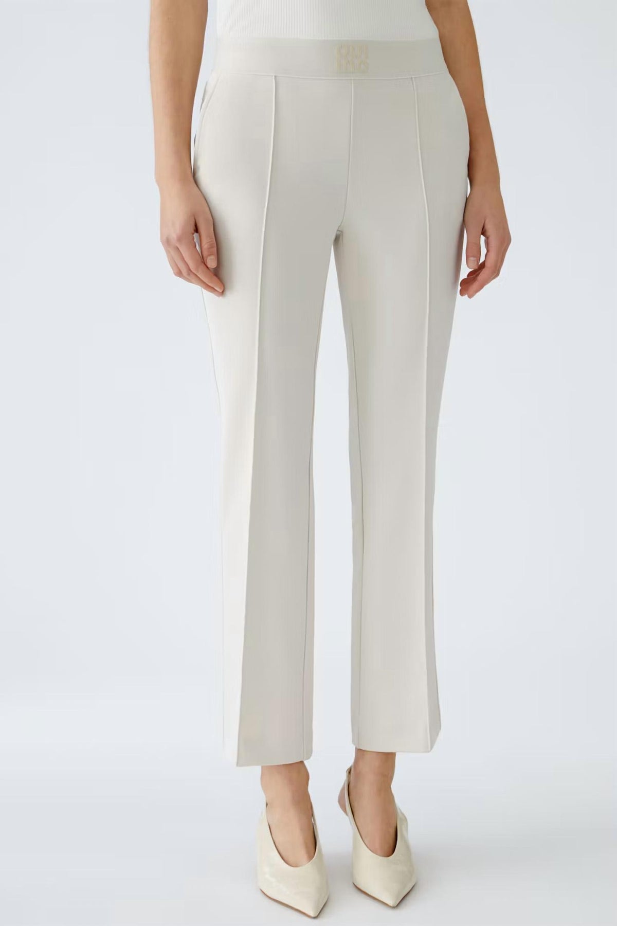 Oui - Flared Leg Slim Trousers