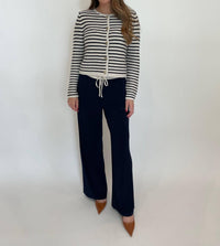 Oui - Lindsey Stripe Cardigan - cardigans - clothing - cotton - blend