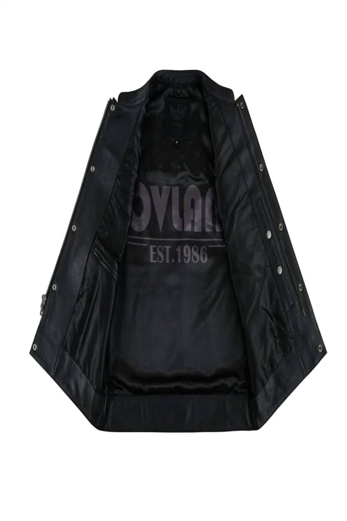 Ovlan - Full Grain Cowhide Classic Leather Motorcycle Vest