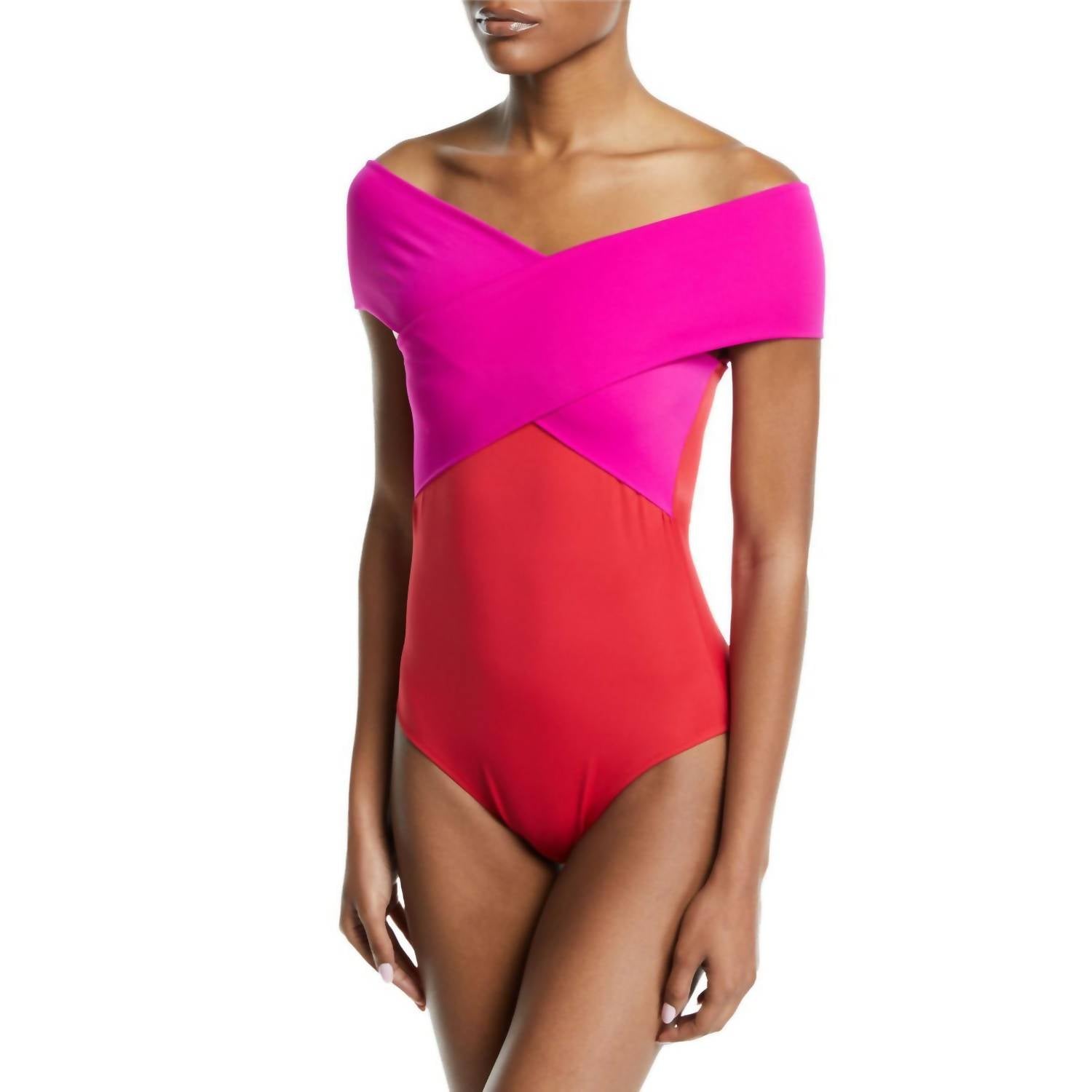 Oye Swimwear - Zenia Off - the - shoulder One - piece Swimsuit - clothing - one - pieces - red