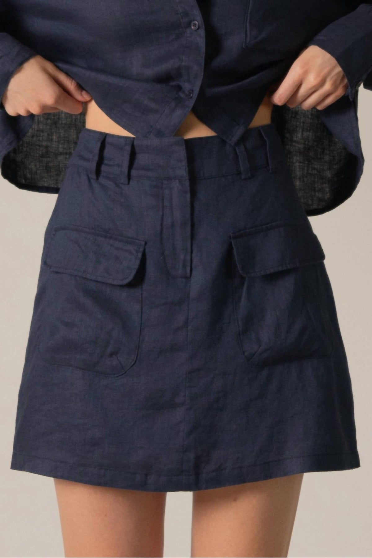 P.Cill - Linen Cargo Skirt