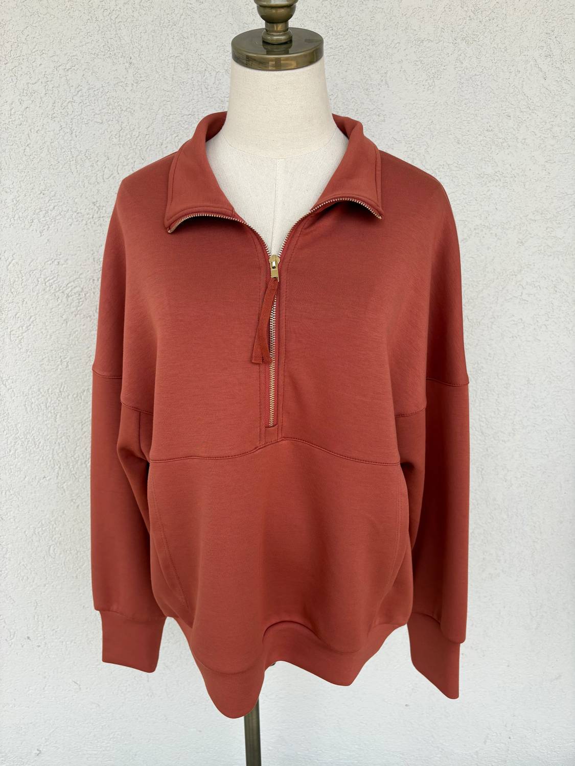 P.Cill - Women's Modal Zip Up Pullover Top
