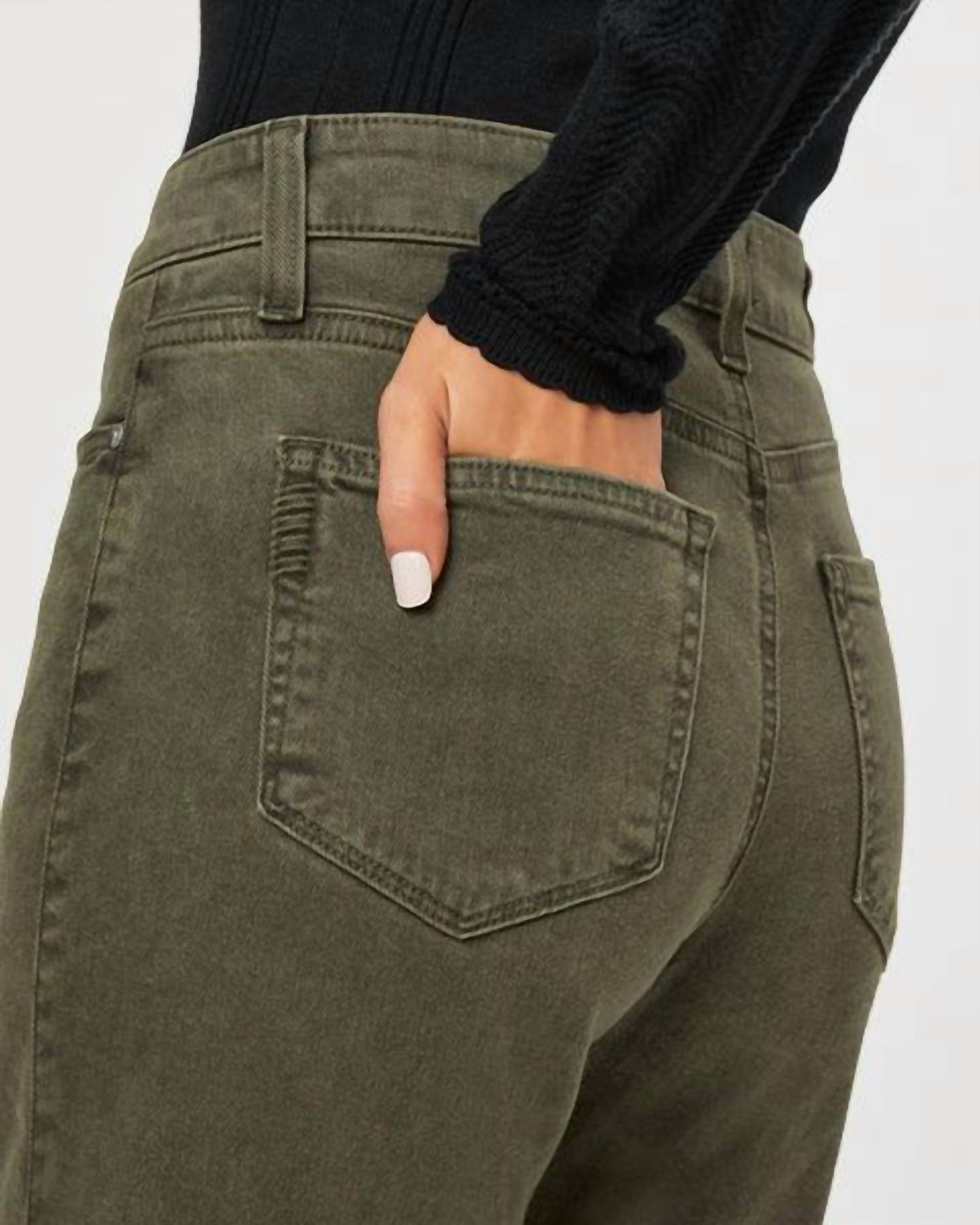 Paige - Anessa High Rise Wide Leg Pants - clothing - green - pants