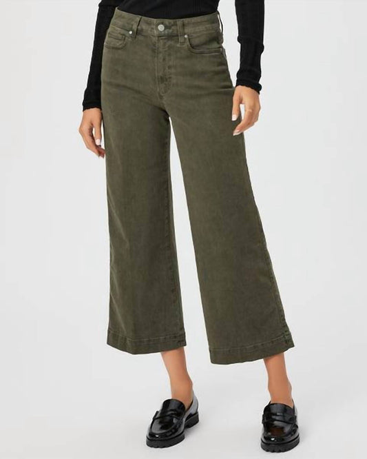 Paige - Anessa High Rise Wide Leg Pants - clothing - green - pants