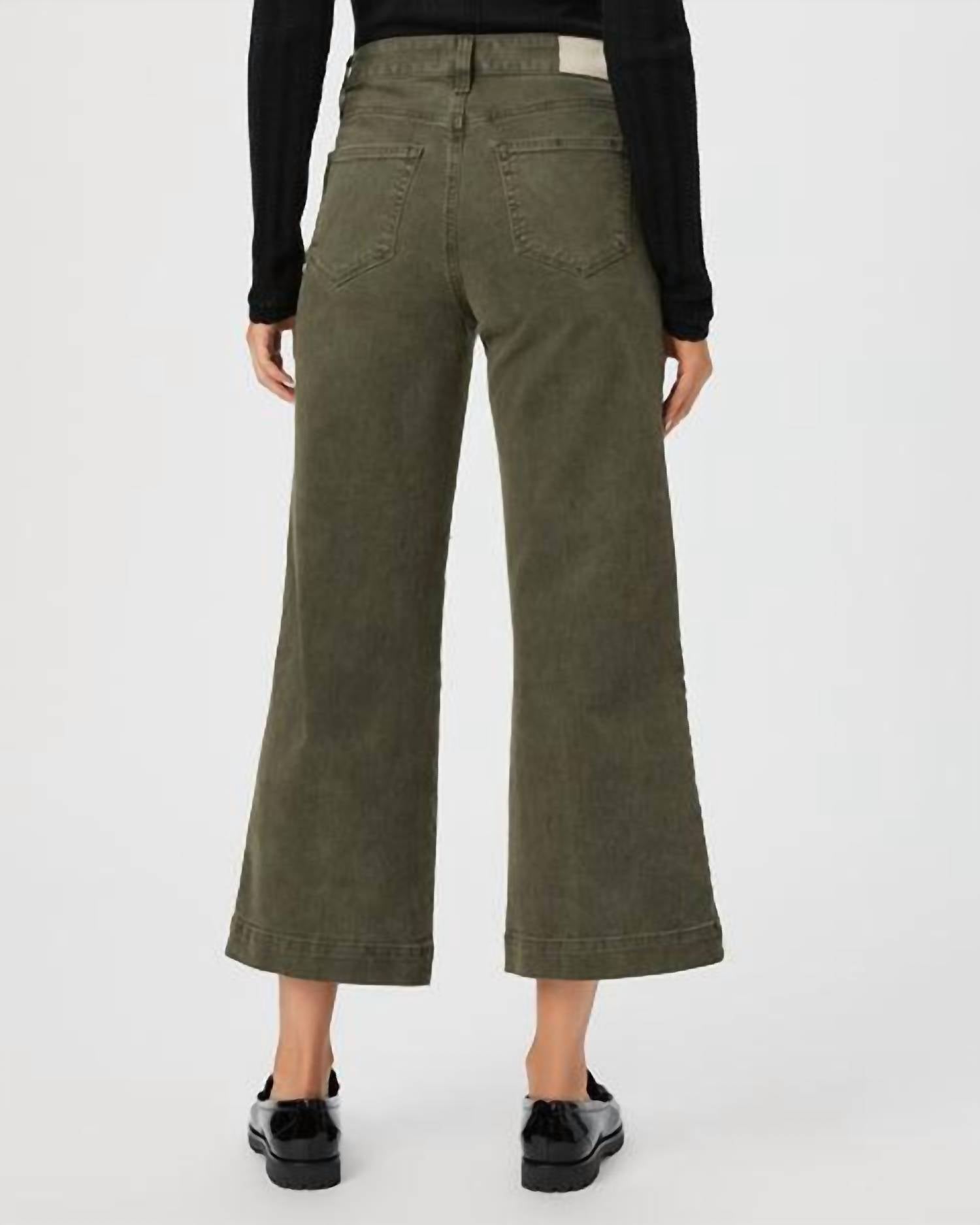 Paige - Anessa High Rise Wide Leg Pants - clothing - green - pants