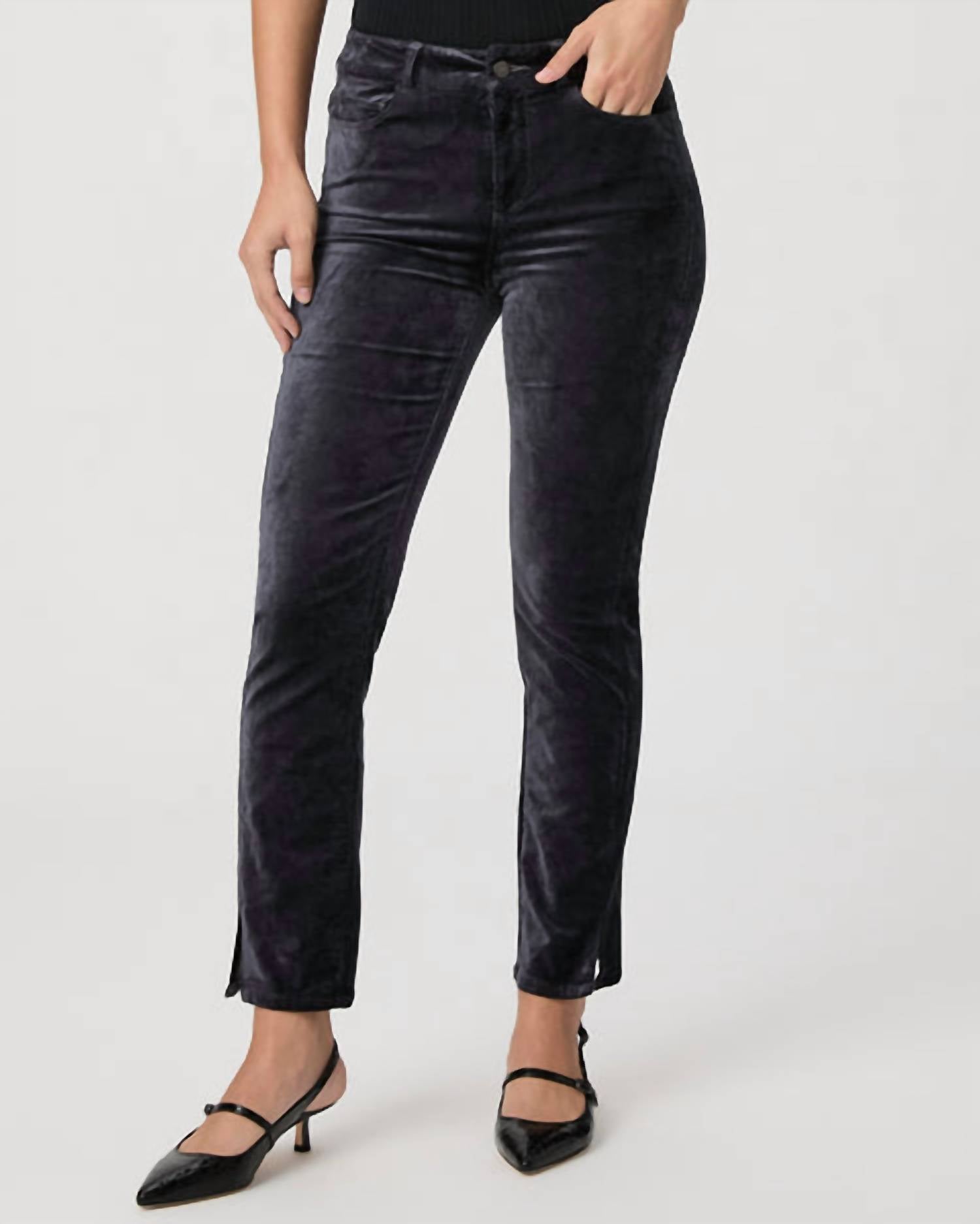 Paige - Cindy Twisted Seam Pants - blue - clothing - pants