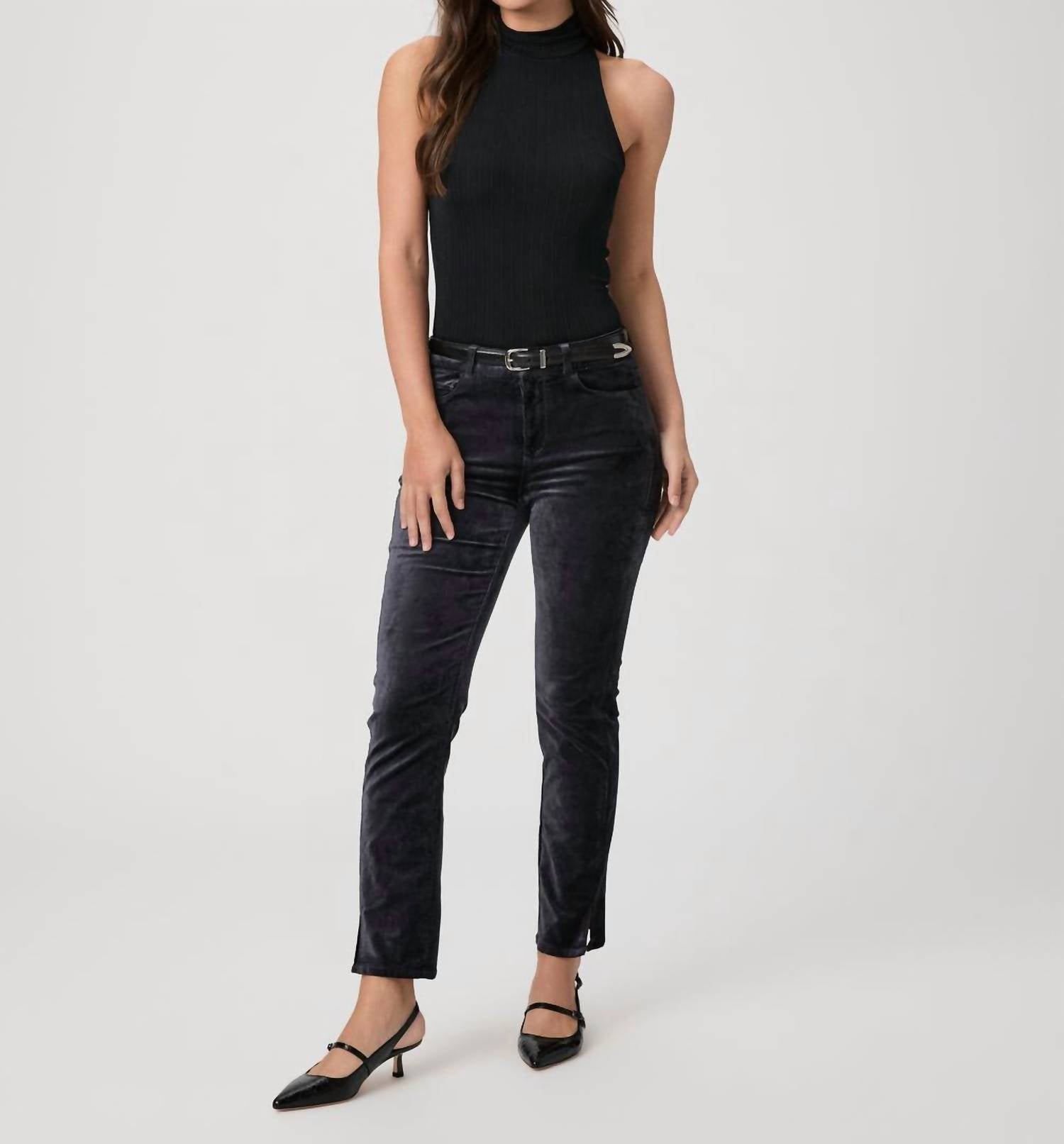 Paige - Cindy Twisted Seam Pants - blue - clothing - pants