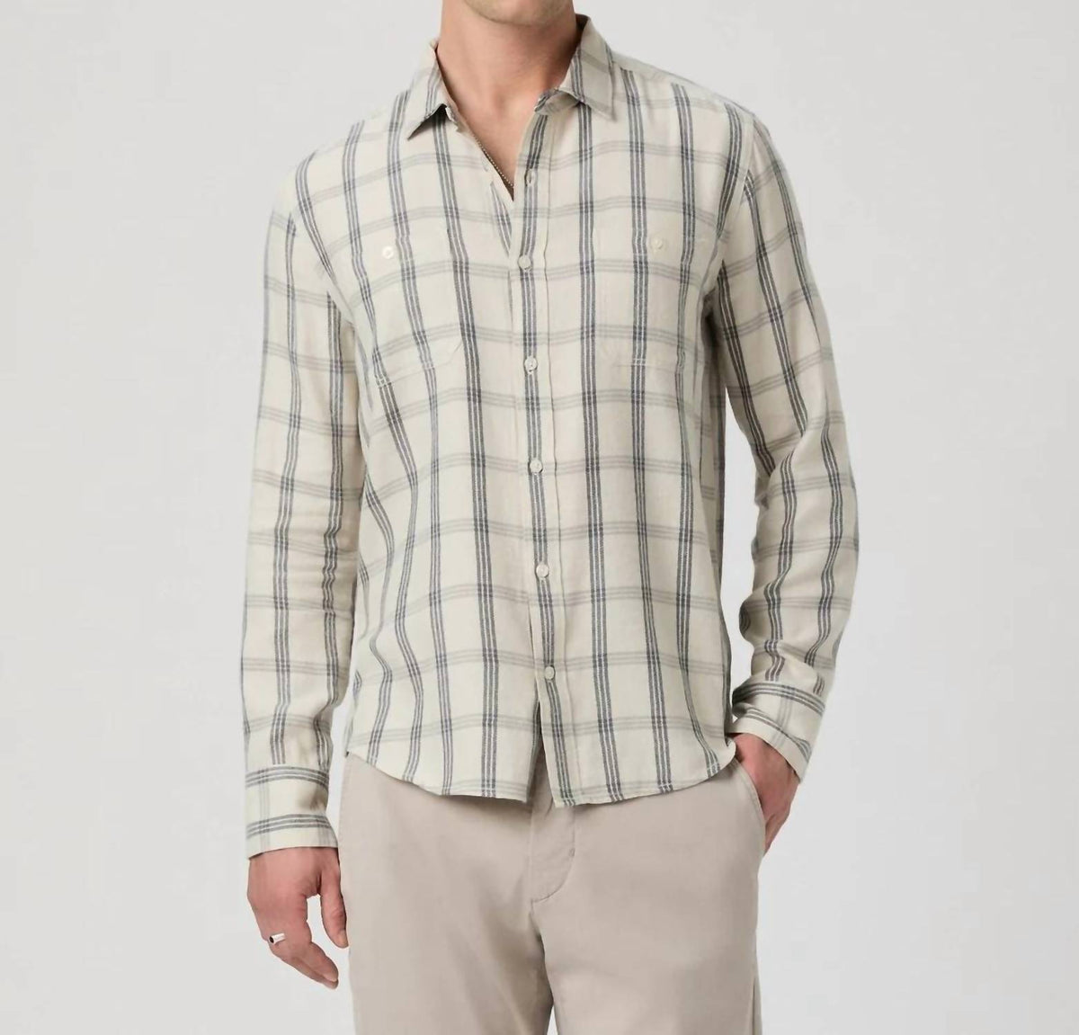 Paige - Everett Check Plaid Button Down Shirt