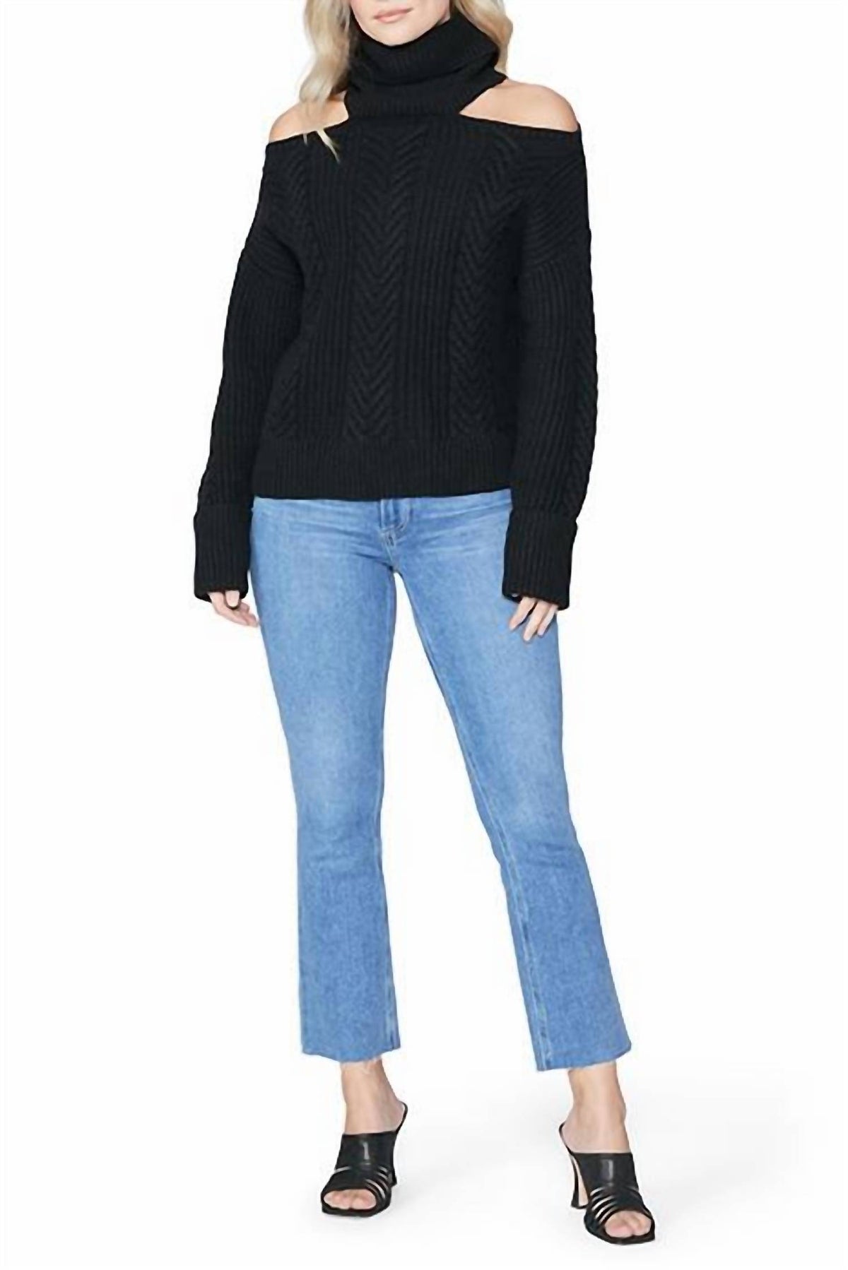 Paige - Lorilee Cold Shoulder Turtleneck Wool Sweater