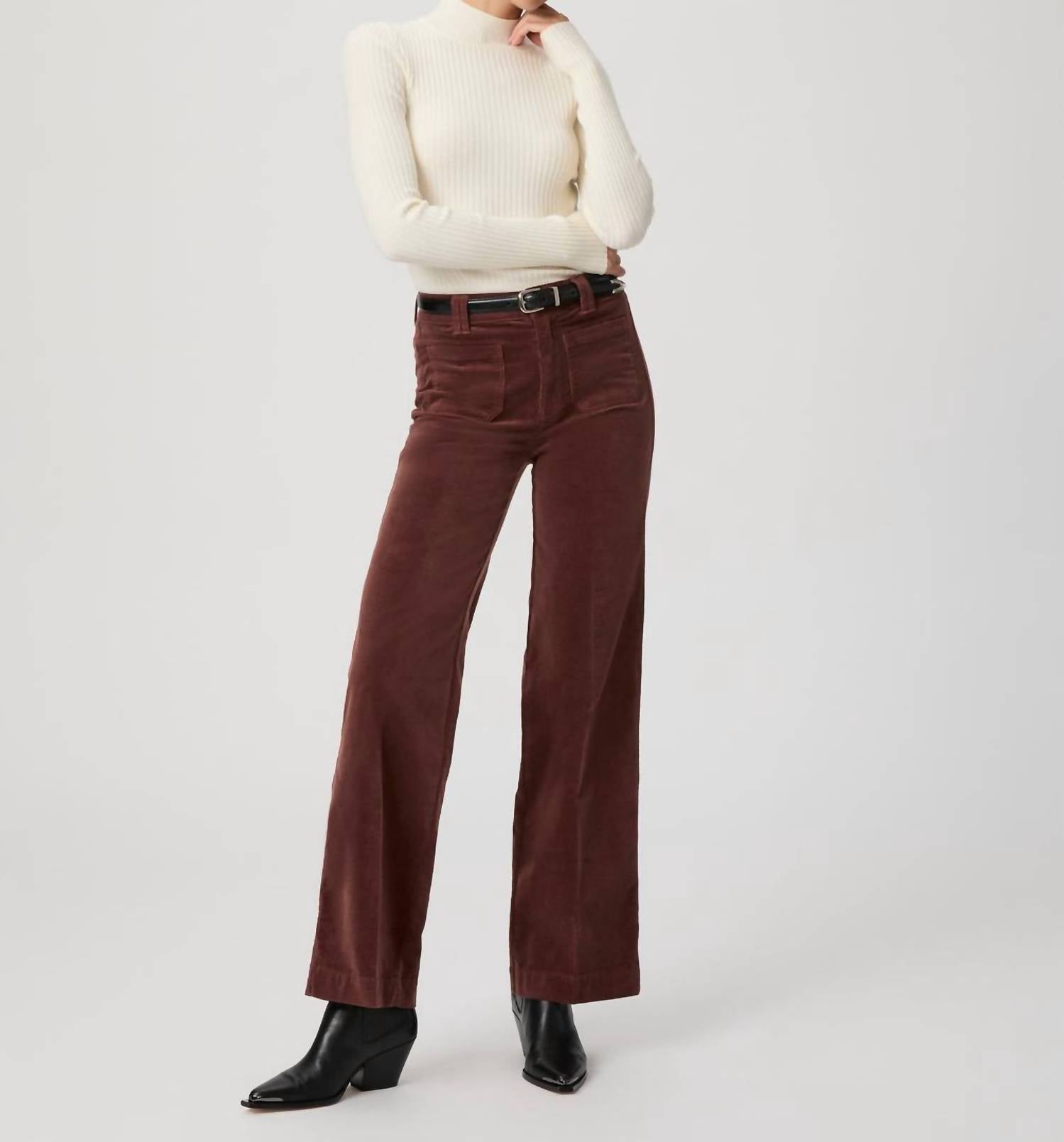 Paige - Sasha Patch Pocket Pants - brown - clothing - pants