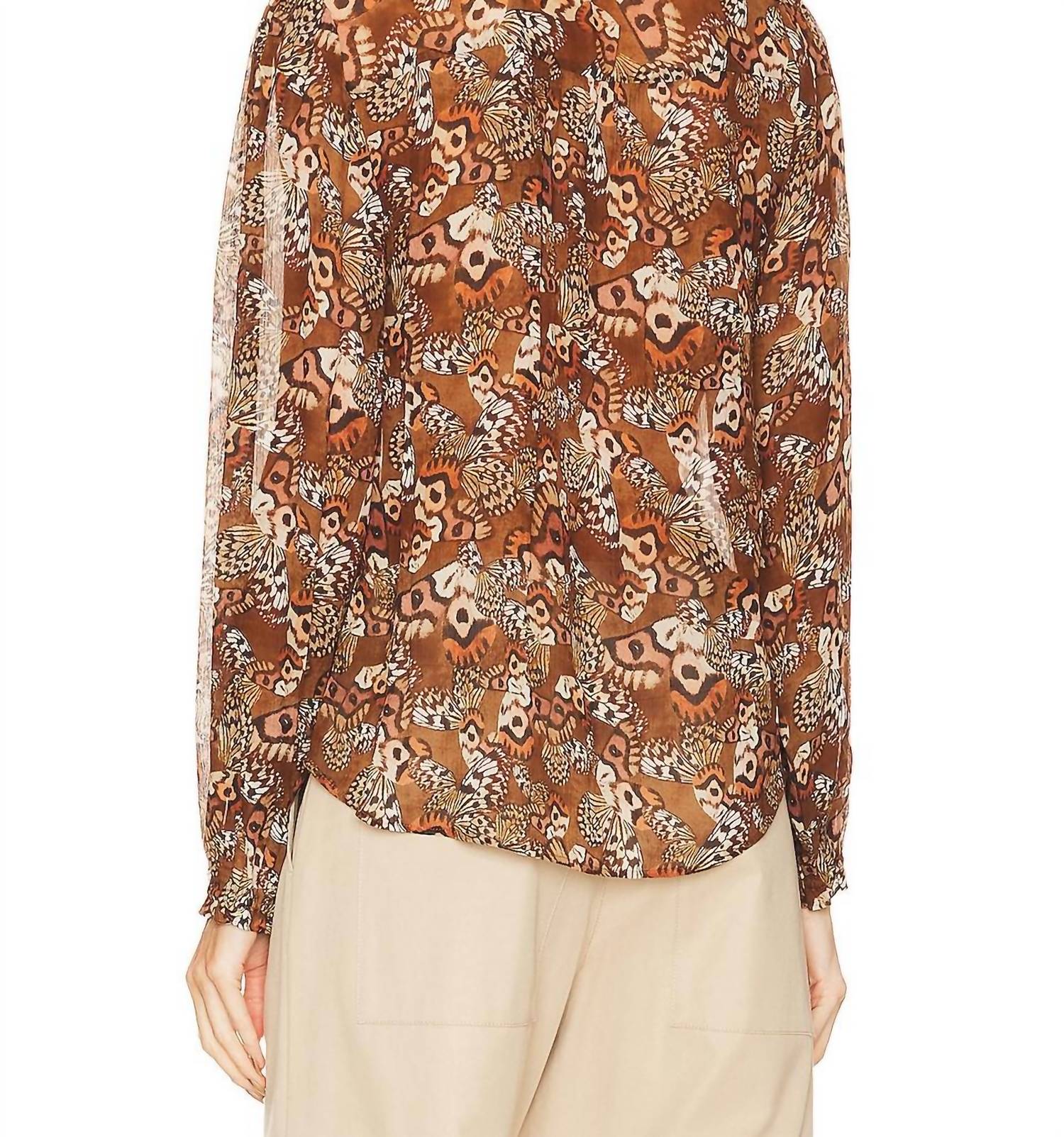 Paige - Silk Marcela Blouse - blouses - brown - clothing