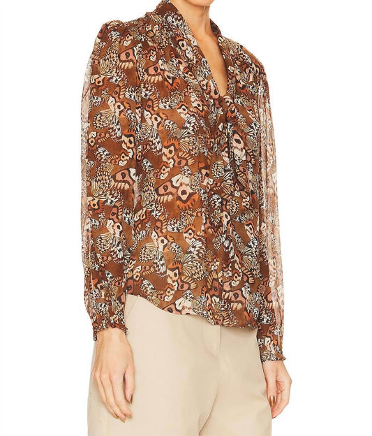 Paige - Silk Marcela Blouse - blouses - brown - clothing