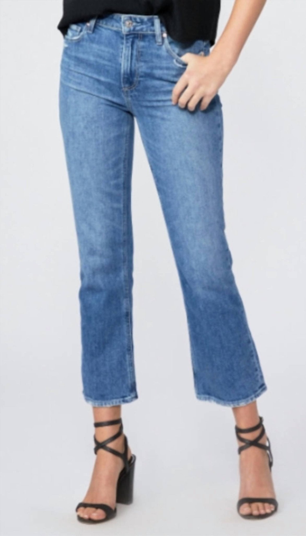 Paige - Vintage Colette Crop Flare Jeans - ankle - blue - clothing