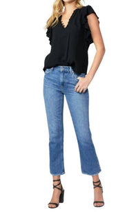 Paige - Vintage Colette Crop Flare Jeans - ankle - blue - clothing