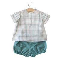 Paloma De La O - Boy's Checkered Shorts Set