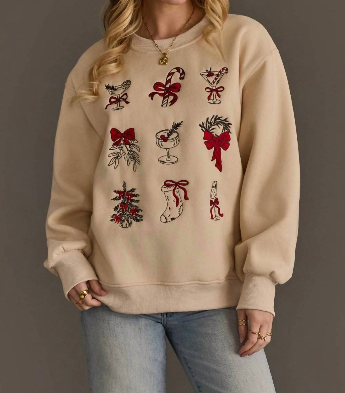 Panache Apparel - Christmas Embroidered Sweatshirt
