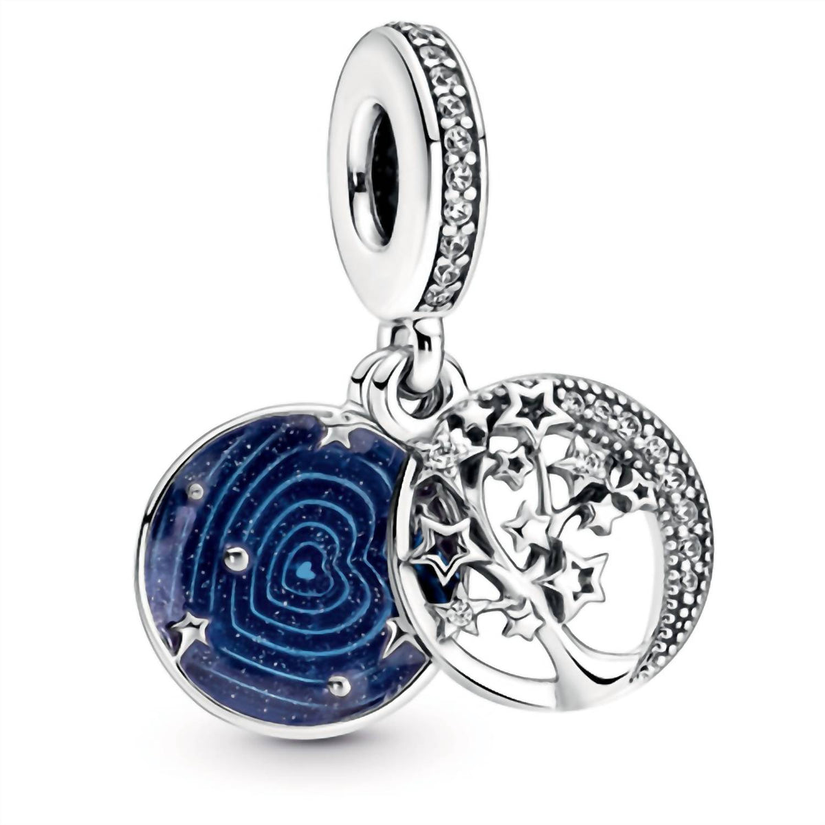 Pandora - Double Dangle Tree and Galaxy Moon Charm