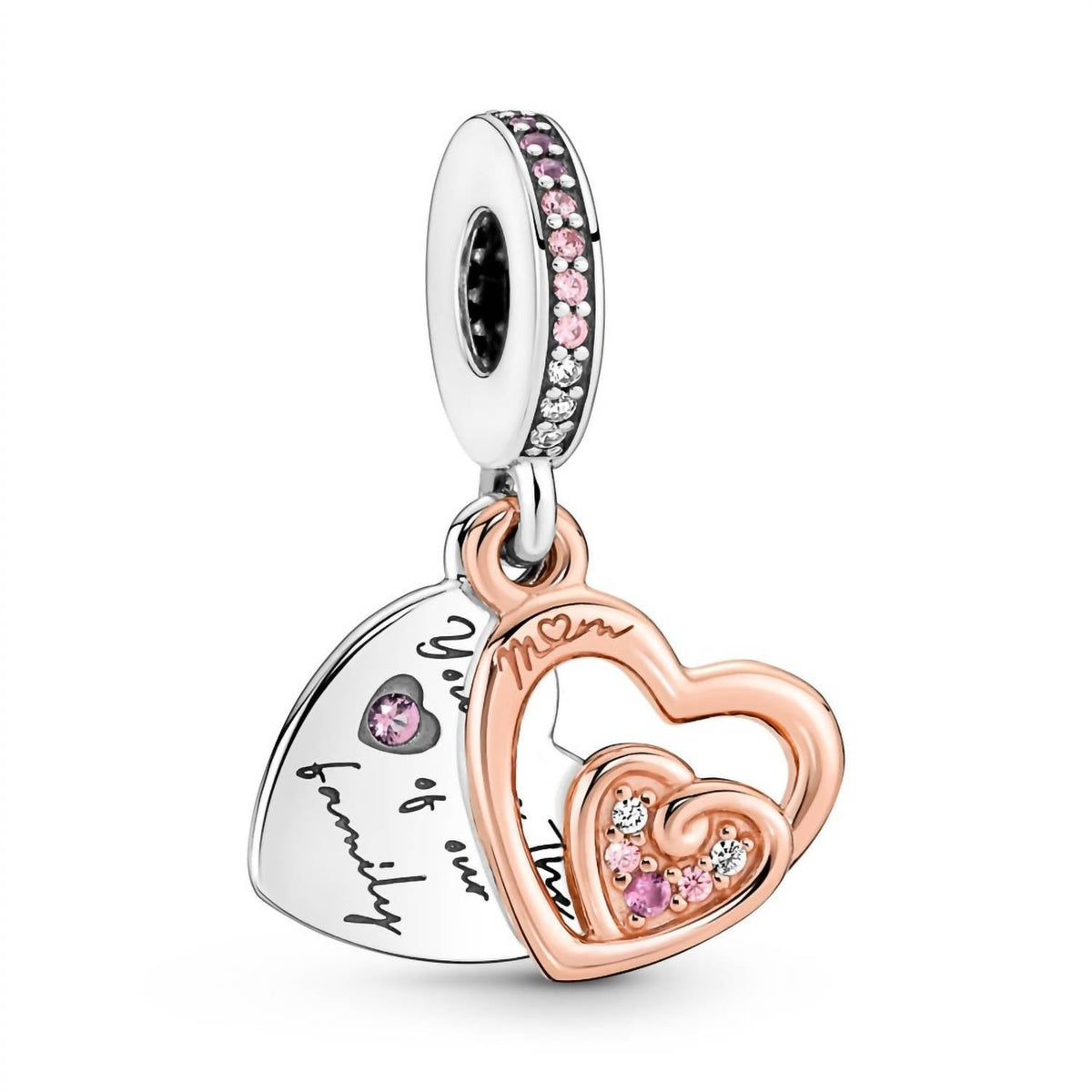 Pandora - Women's Entwined Infinite Hearts Double Dangle Charm