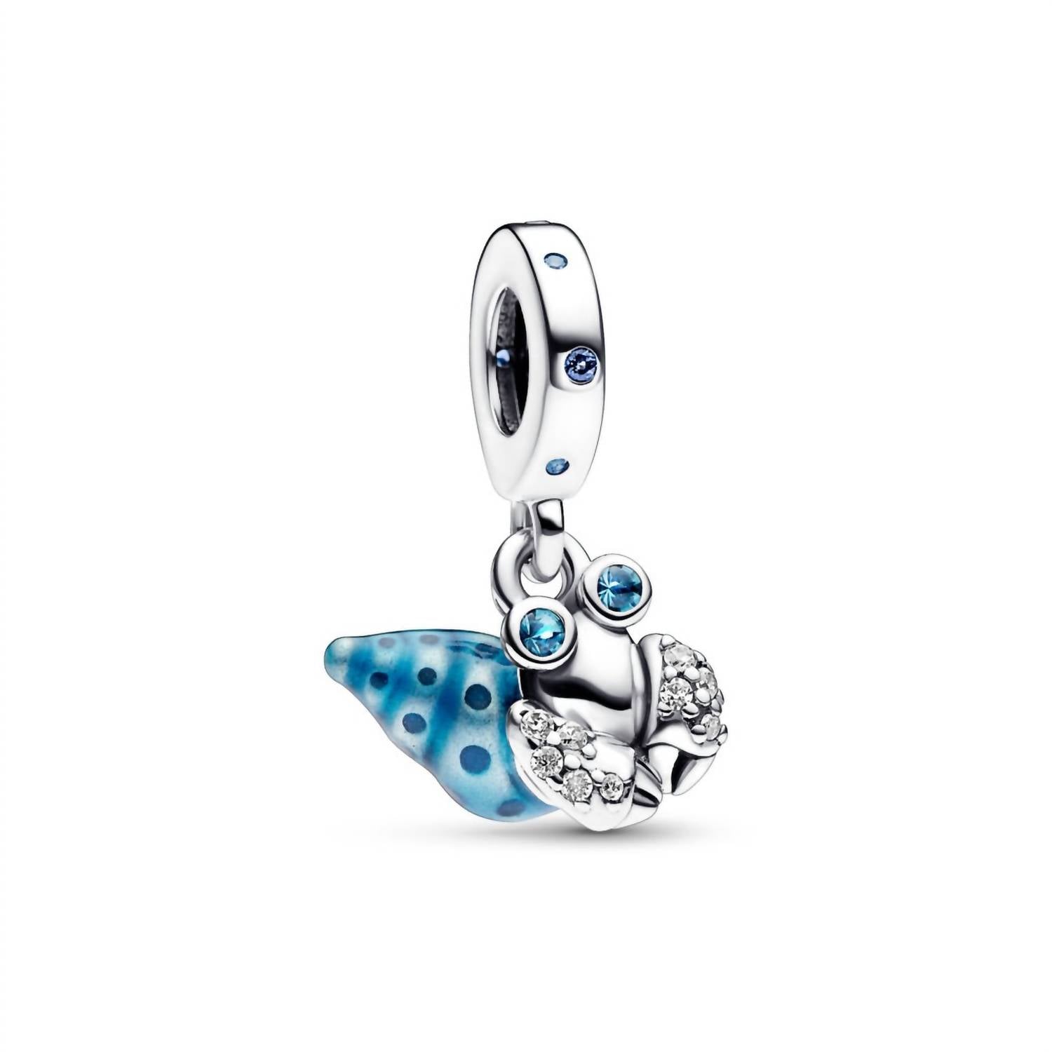 Pandora - Glow - in - the - dark Hermit Crab Dangle Charm - blue - bracelets - jewelry