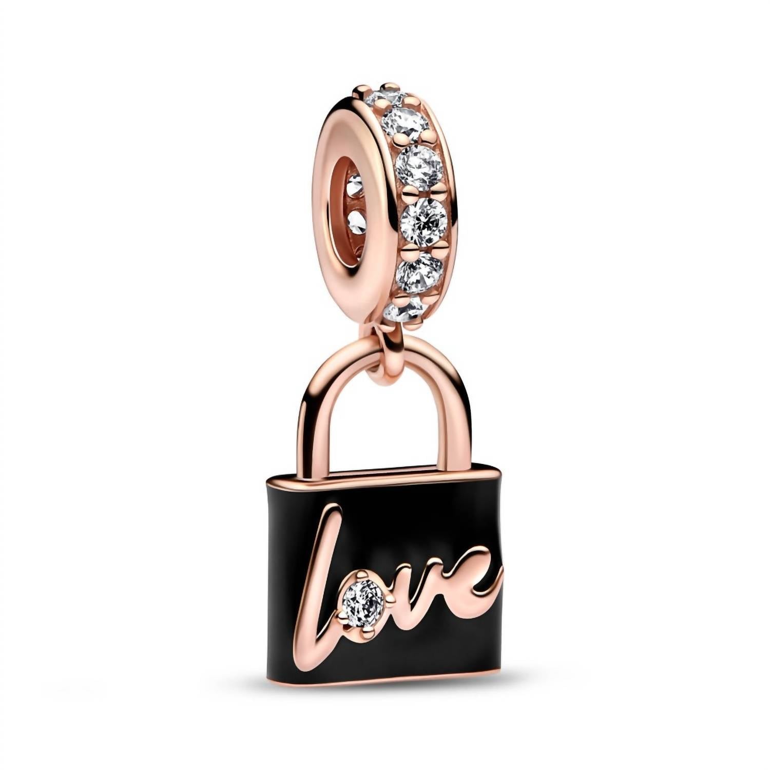 Pandora - Love Padlock Dangle Charm - bracelets - gold - jewelry