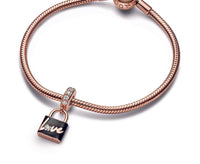 Pandora - Love Padlock Dangle Charm - bracelets - gold - jewelry