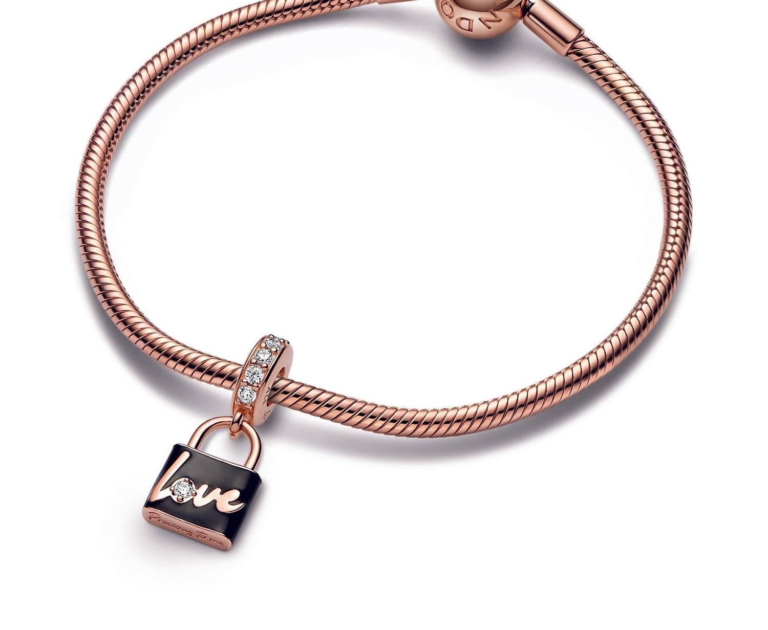 Pandora - Love Padlock Dangle Charm - bracelets - gold - jewelry