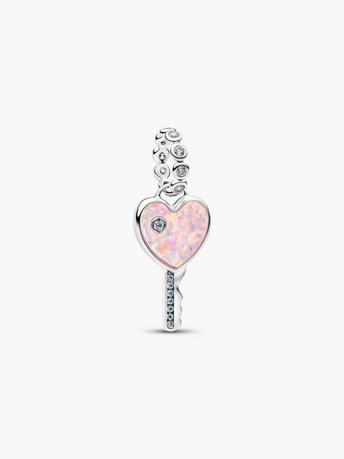 Pandora - Opalescent Heart Key Dangle Charm