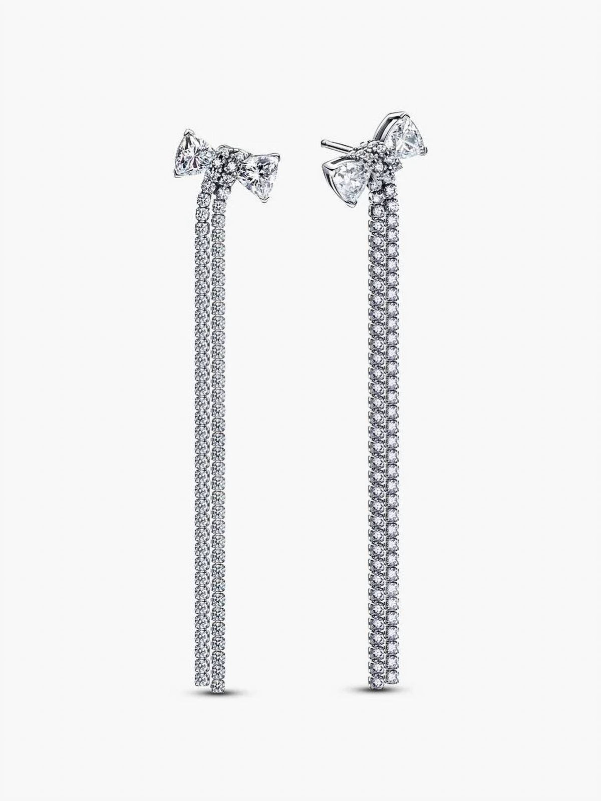 Pandora - Pavé Bow Drop Earrings