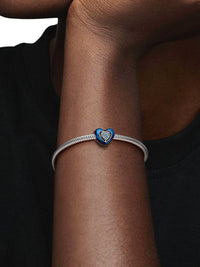 Pandora - Spinning Heart Charm With Nig - blue - bracelets - jewelry