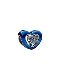 Pandora - Spinning Heart Charm With Nig - blue - bracelets - jewelry