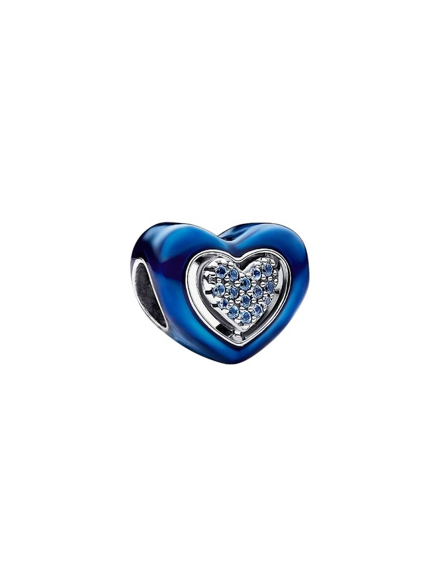 Pandora - Spinning Heart Charm With Nig - blue - bracelets - jewelry