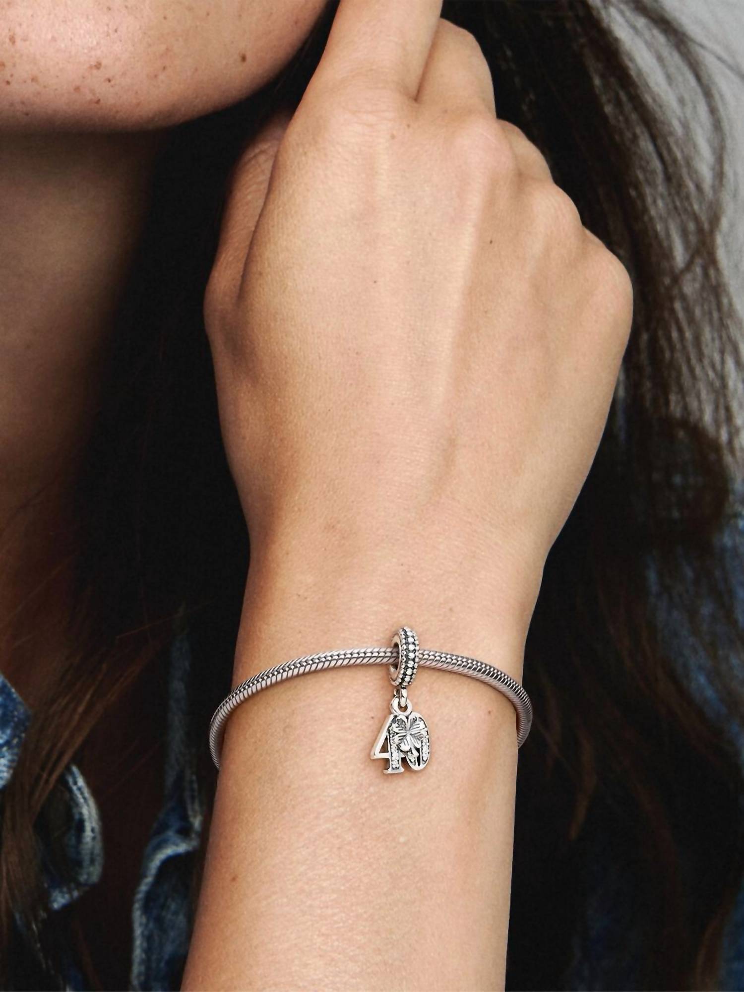 Pandora - Women's 40 Years Of Love Cz Charm - bracelets - jewelry - silver