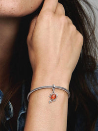 Pandora - Women's Disney Little Mermaid Sebastian Crab Dangle Charm - bracelets - jewelry - orange