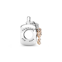 Pandora - Women's Disney Minnie And Mickey Mouse Heart Padlock Charm - bracelets - jewelry - silver
