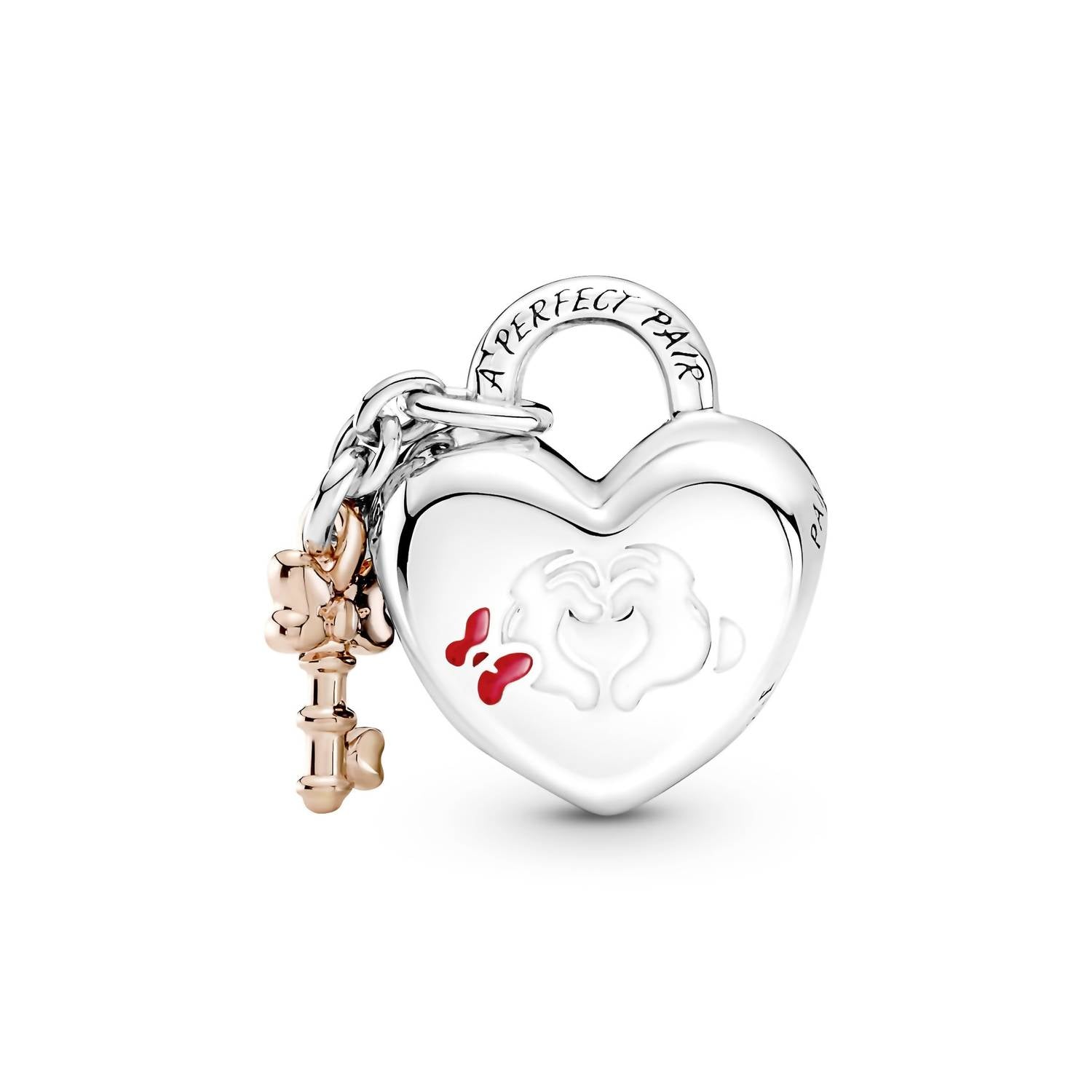 Pandora - Women's Disney Minnie And Mickey Mouse Heart Padlock Charm - bracelets - jewelry - silver