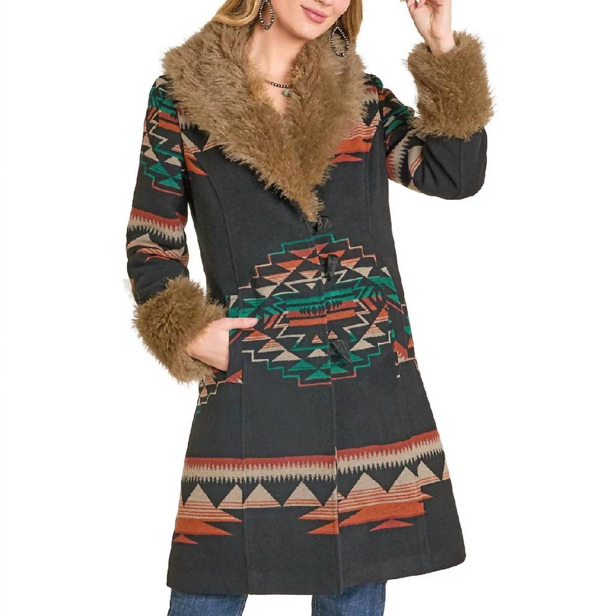 Panhandle - Denim Border Print Coat