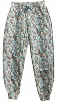 Panhandle - Women's Rock & Roll Cowgirl Range Athletic Jogger Pants - animal - blue - clothing