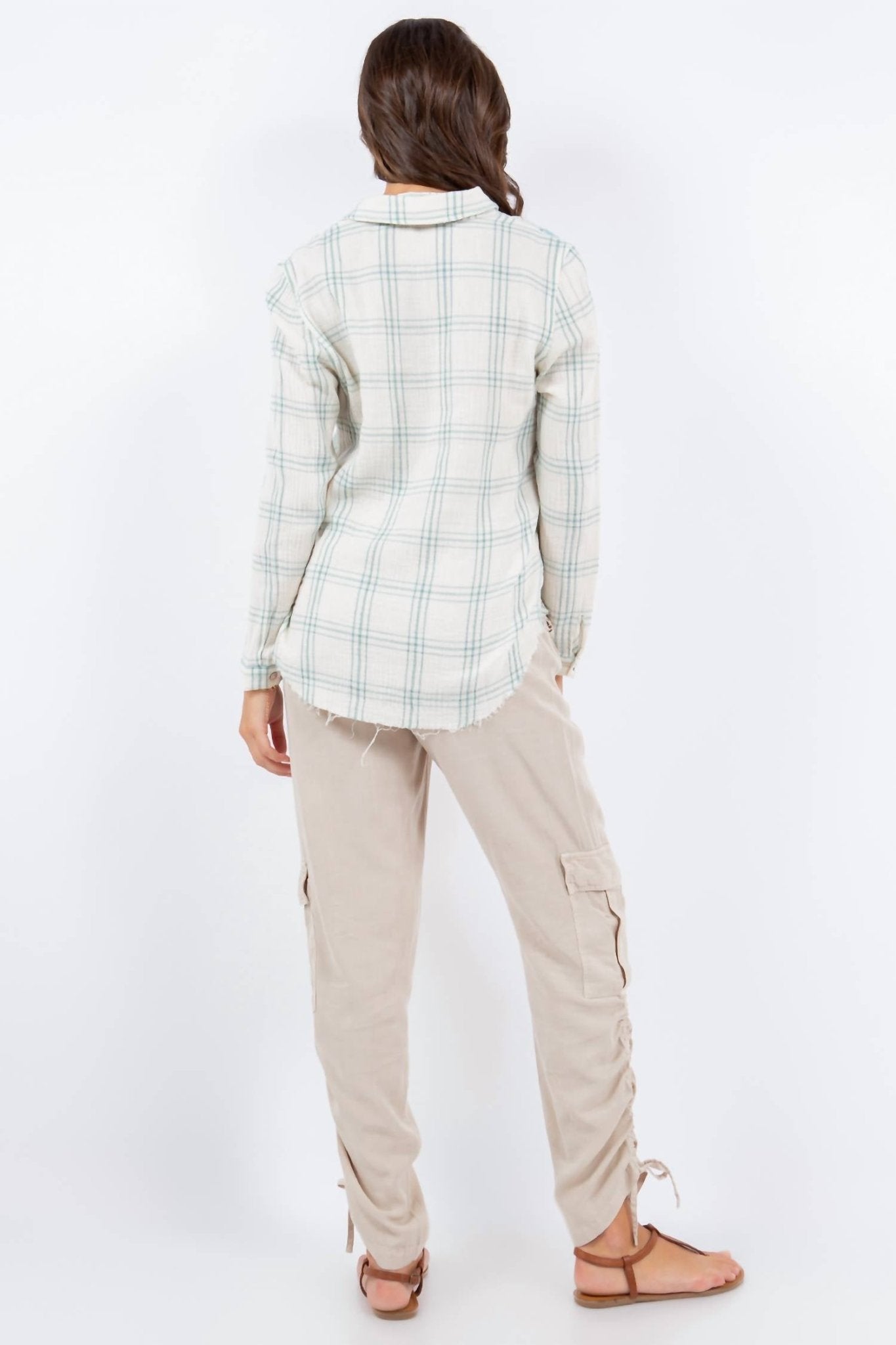 Paparazzi - Double Face Embroidered Plaid Shirt - blue - button - down - shirts - clothing