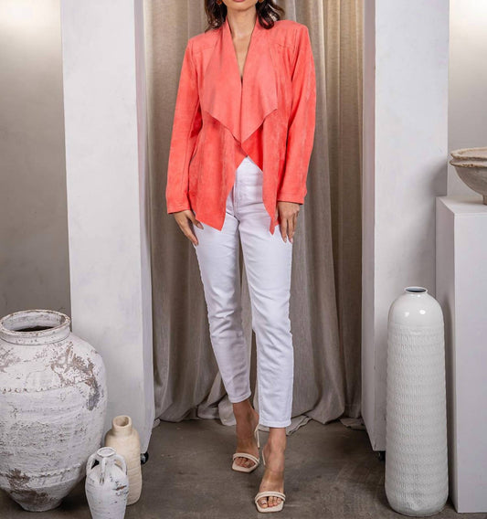 Paparazzi - Faux Suede Drape Front Jacket - blazers - clothing - directbrandpartner