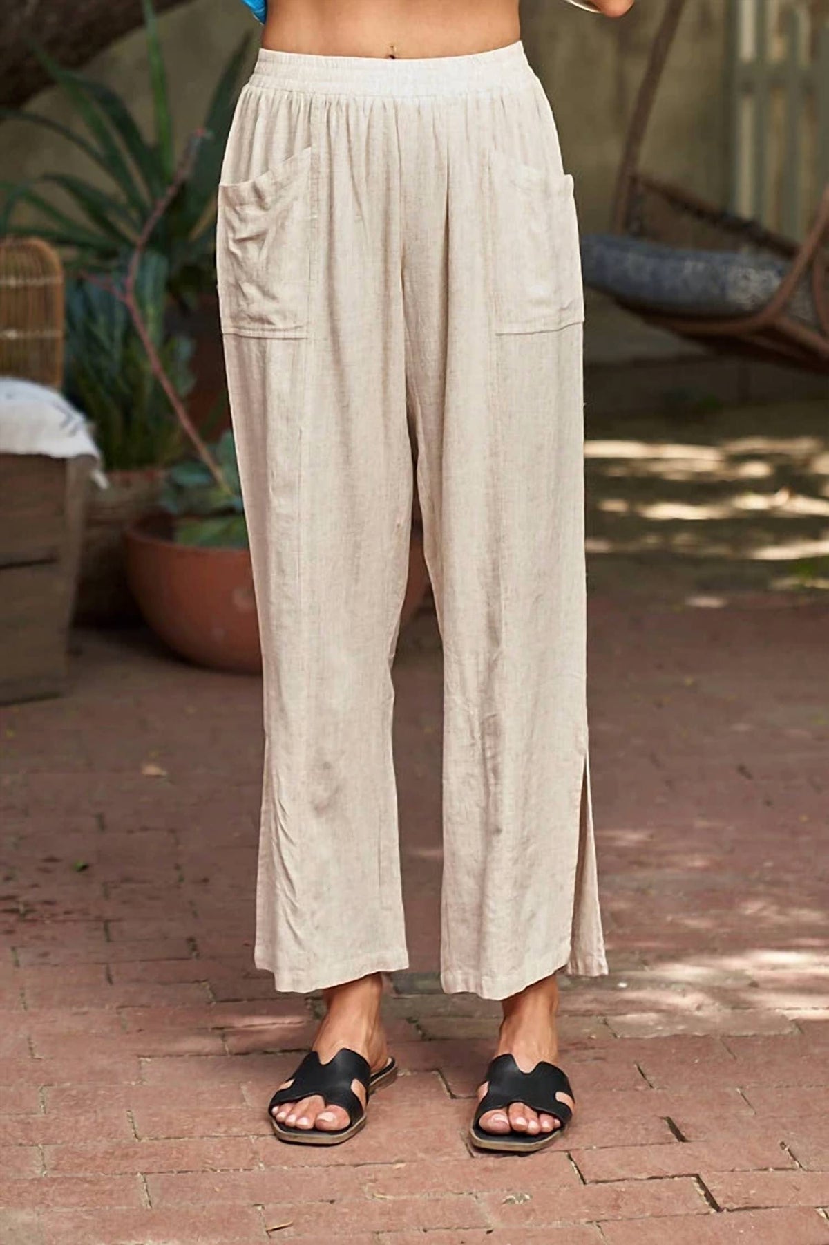 Paparazzi - Linen Side Slit Pants