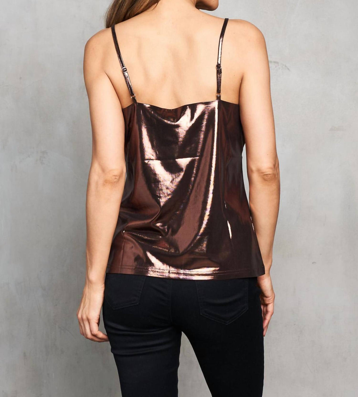 Paparazzi - Stretch Lame Camisole With Adjustable Straps