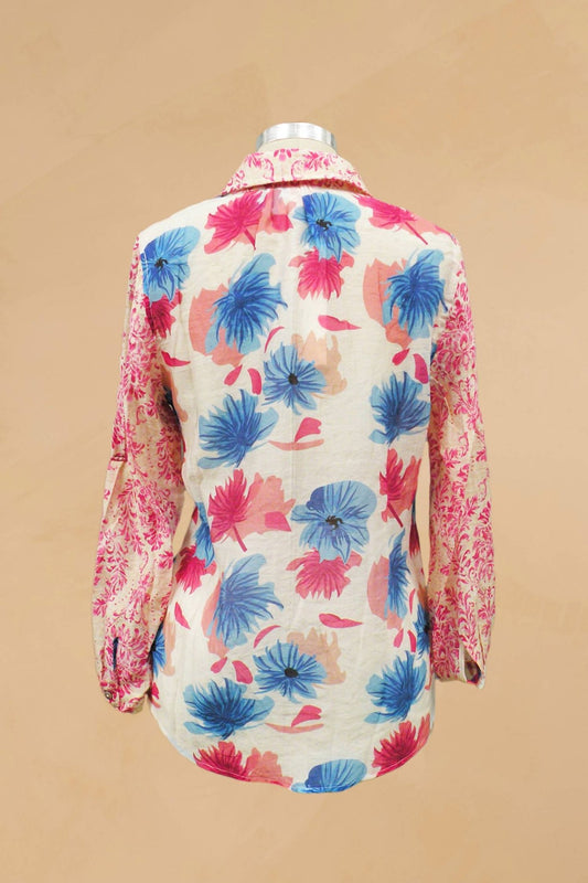 Paparazzi - Voile Mix Print Button Front Shirt - button - down - shirts - clothing - directbrandpartner