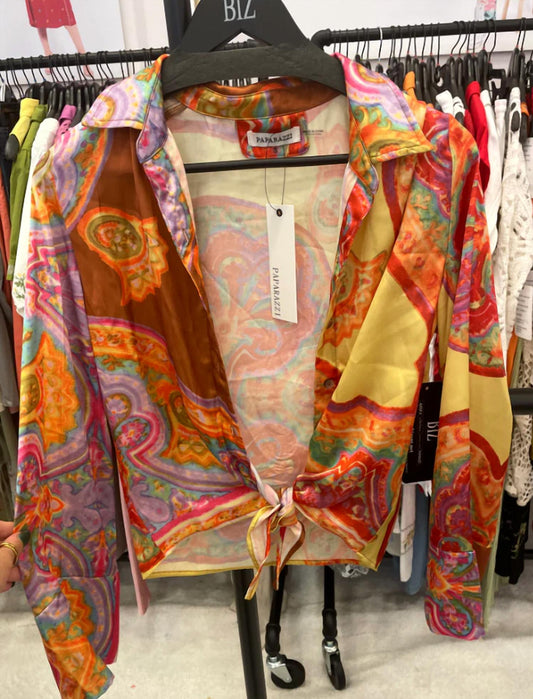 Paparazzi - Women's Paisley Front Top - blouses - clothing - red