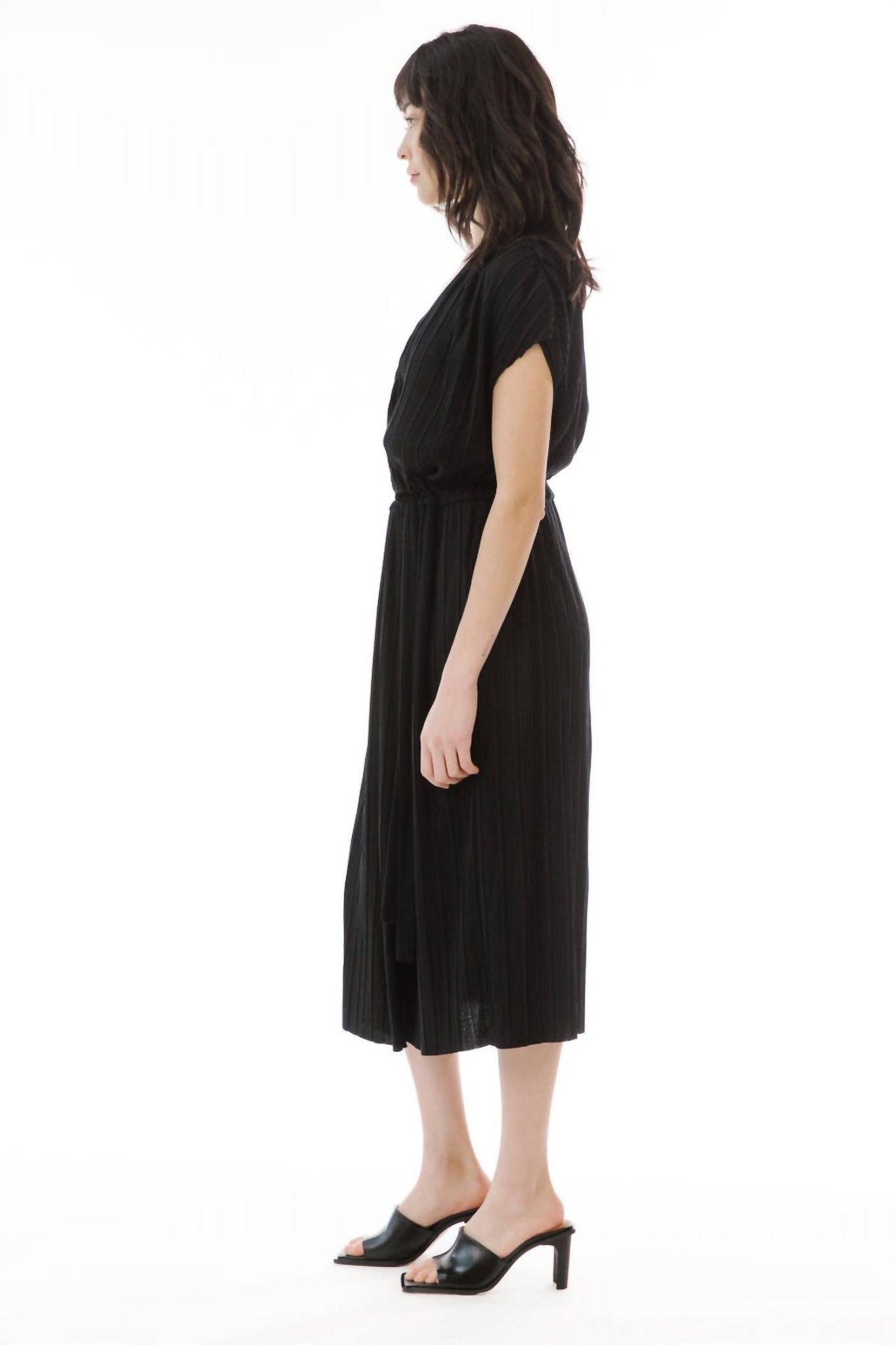 Paper Label - Mimi Pleated Wrap Dress - black - clothing - dresses