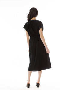 Paper Label - Mimi Pleated Wrap Dress - black - clothing - dresses