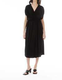 Paper Label - Mimi Pleated Wrap Dress - black - clothing - dresses