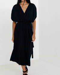Paper Label - Mimi Pleated Wrap Dress - black - clothing - dresses