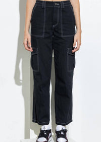 Papermoon - Noire Straight Leg Cargo Pants